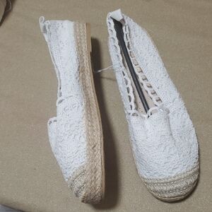Women's White Espadrille Shoes Size 8